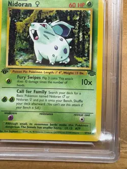 1999 Pokemon Jungle Nidoran 1st Edition GMA 7 WOTC Vintage Card #57 - Image 4