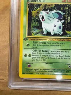 1999 Pokemon Jungle Nidoran 1st Edition GMA 7 WOTC Vintage Card #57 - Image 5