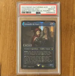 PSA 10 | Leonardo Da Vinci, Serialized 401/500, MTG Assassin’s Creed ACR, Serial - Image 1