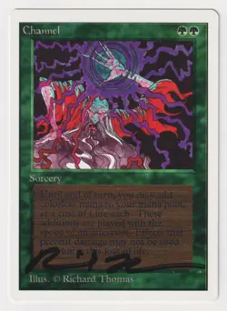 Signed Channel HP Unlimited Edition Artist Richard Thomas 1993 MTG Magic Vintage - Image 1