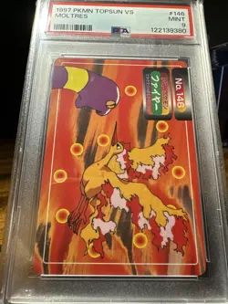 1997 Pokemon Japanese Topsun VS #146 Moltres PSA 9 - Image 4