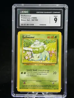 Bulbasaur #44 Base Set 1999 Pokemon Game CGC 9 ?? - Image 1