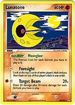 Pokemon EX Deoxys 36/107 Uncommon Card - Lunatone - Image 1