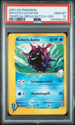 2001-2002 POKEMON TROPICAL MEGA BATTLE GERMAN PRYCE'S CLOYSTER PSA 10 - Image 1