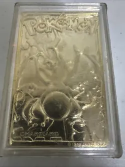 1999 Pokemon Charizard Gold Plated Trading Card Burger King 4549 - Image 1