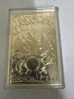 1999 Pokemon Charizard Gold Plated Trading Card Burger King 4549 - Image 2