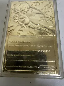 1999 Pokemon Charizard Gold Plated Trading Card Burger King 4549 - Image 4