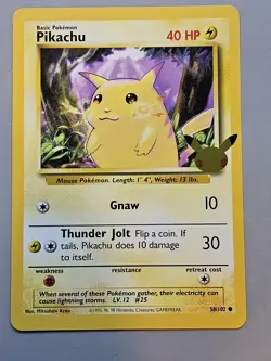 Pokemon TCG JUMBO 1995 Oversized Promo Card Pikachu 58/102 Base Set - Image 1