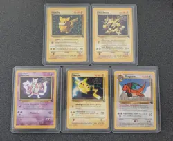 Pokemon The First Movie promo cards Pikachu, Mewtwo, Dragonite, Electabuzz VG/NM - Image 1