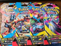 4x Pokemon TCG Mega Evolution Sleeved Packs BRAND NEW Art Set - Image 1