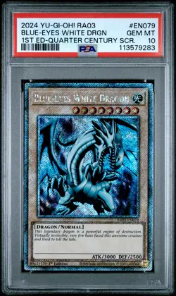 2024 YU-GI-OH! RA03-QUARTER CENTURY BONANZA #EN079 BLUE-EYES WHITE DRAGON PSA 10 - Image 1