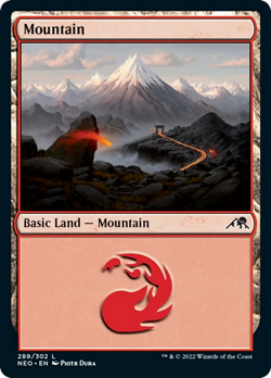 Mountain (289) FOIL Kamigawa: Neon Dynasty PLD Basic Land MAGIC CARD ABUGames - Image 1
