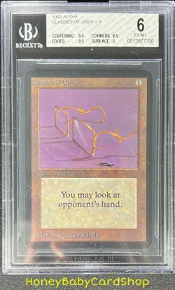 MTG Limited Edition Alpha 1993 Glasses of Urza BGS 6.0 EX/MT Old School 93/94 - Image 1