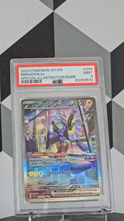 2023 POKEMON TCG - SCARLET & VIOLET BASE #244 MIRAIDON EX SIR PSA 9 MINT 🔥 - Image 2