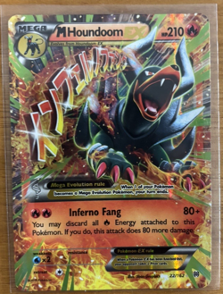 Mega M HOUNDOOM EX 22/162 XY BREAKthrough HOLO FULL ART Pokemon Y12 - Image 2