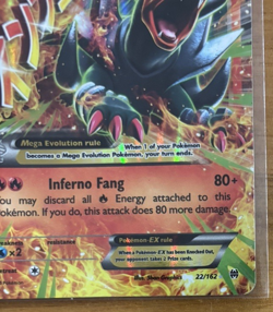 Mega M HOUNDOOM EX 22/162 XY BREAKthrough HOLO FULL ART Pokemon Y12 - Image 3
