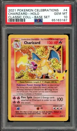Charizard Pokemon 2021 Holo Celebrations Classic Collection English 4/102 PSA 10 - Image 1