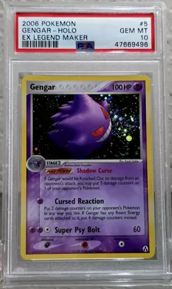 Pokemon Gengar EX Legend Maker Holo PSA 10 Pop 70 - Image 3