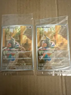 Pokemon TCG - Mimikyu SVP 075 Scarlet Violet Promo Sealed - 2 Card Lot - Image 1