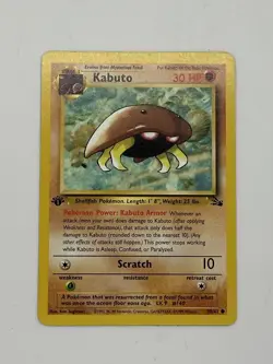 Kabuto Fossil 1st Edition 50/62 Pokemon TCG Card - LP - Image 2