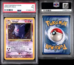 1999 Gengar Fossil Unlimited Holo 5/62 PSA 7 NM Pokemon Card - Image 1