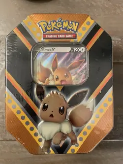 Pokemon V Powers Tin Trading Card Game Eevee V - Eevee Tin 820650807794 - Image 1