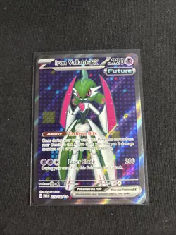 Pokemon Iron Valiant EX TCG Full Art Holo Ultra Rare Card 225/182 Paradox Rift - Image 3