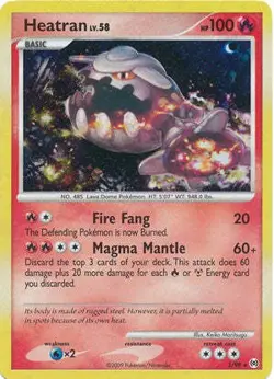 Pokemon Platinum Arceus 3/99 Card Holofoil Rare Heatran - Image 1