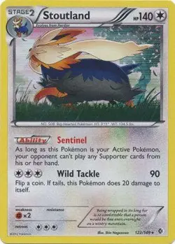 Stoutland 122/149 - Pokemon Boundaries Crossed Holo Rare Card - Image 1