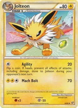 Pokemon Card HeartGold SoulSilver Undaunted 28/90 Jolteon - Image 1