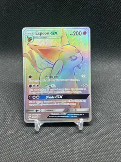 2017 Pokemon TCG Sun & Moon Espeon GX Rainbow Secret Rare Card 152/149 - Image 1