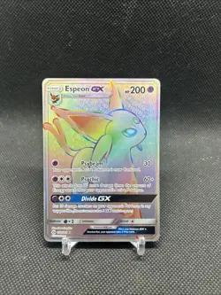 2017 Pokemon TCG Sun & Moon Espeon GX Rainbow Secret Rare Card 152/149 - Image 3