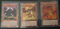 Egyptian God Cards Set Obelisk Slifer Winged Ra YuGiOh RA03 Platinum Secret NM- - Image 1