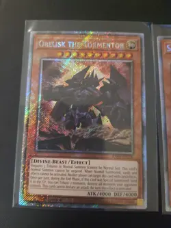 Egyptian God Cards Set Obelisk Slifer Winged Ra YuGiOh RA03 Platinum Secret NM- - Image 2