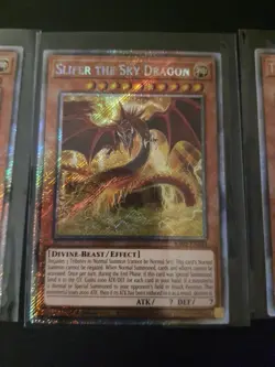 Egyptian God Cards Set Obelisk Slifer Winged Ra YuGiOh RA03 Platinum Secret NM- - Image 3