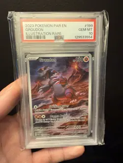 Pokemon 2023 Groudon TCG Illustration Rare Holo Card PSA 10 Paradox Rift - Image 1