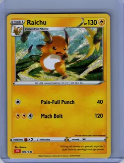 Pokemon Trading Card Game Classic #009/034 Raichu Near Mint or Better - Image 1