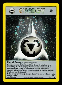 Metal Energy 19/111 Holo 1st Edition Neo Genesis Pokemon Card creased - Image 1