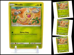 Pokemon Sun & Moon Crimson Invasion 1/111 Weedle 4X Mint/NM 4 Cards Playset X4 - Image 1