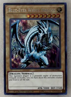CT14-EN002 Blue-Eyes White Dragon Secret Rare Limited Edition Yugioh Card LP - Image 1