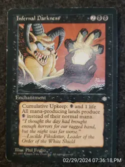 Infernal Darkness Ice Age PLD Black Rare MAGIC THE GATHERING CARD (DS3D1E2) - Image 1
