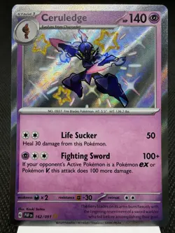 Ceruledge 162/091 - Shiny Holo Rare - Paldean Fates Pokemon Card MINT - Image 1