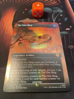 MTG Magic Lord of the Rings #451 The One Ring Mythic Rare Borderless Foil (B) - Image 4
