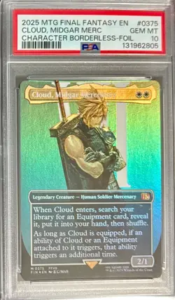 MTG Final Fantasy Cloud Midgar Mercenary Borderless FOIL PSA 10 - FRESH GRADE - Image 1