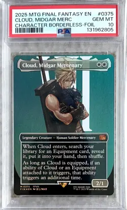 MTG Final Fantasy Cloud Midgar Mercenary Borderless FOIL PSA 10 - FRESH GRADE - Image 2