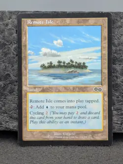 x3 - HP - Remote Isle - Urza's Saga - Magic The Gathering Heavily Played Eng MTG - Image 1