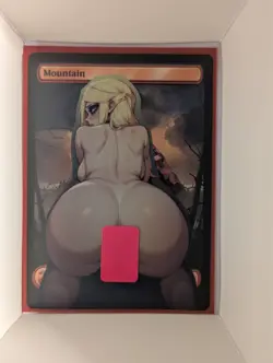 Mountain x Beth Read WIlling Able (foil) MtG Alter HandCrafted! Anime Waifu - Image 1
