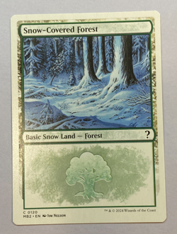 MTG - Snow-Covered Forest - White Border - NM - Mystery Booster 2 - Image 1
