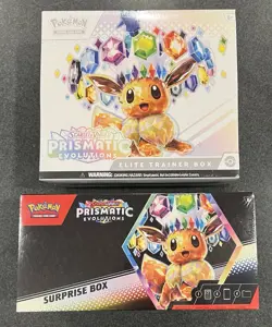 Pokemon TCG Scarlet Violet Prismatic Evolutions ETB plus Surprise Box Sealed - Image 1