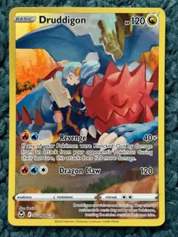 DRUDDIGON TG09/TG30 Silver Tempest - Trainer Gallery FULL ART Pokemon - NM - Image 1